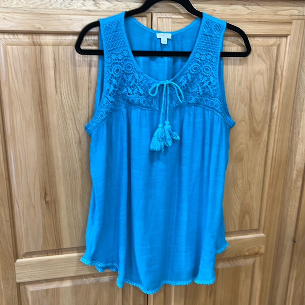 Spense teal sleeveless tunic L